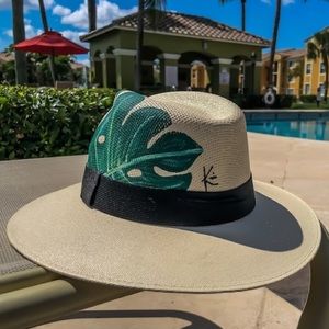 Palm Leaf Summer Fedora (Hand Painted)